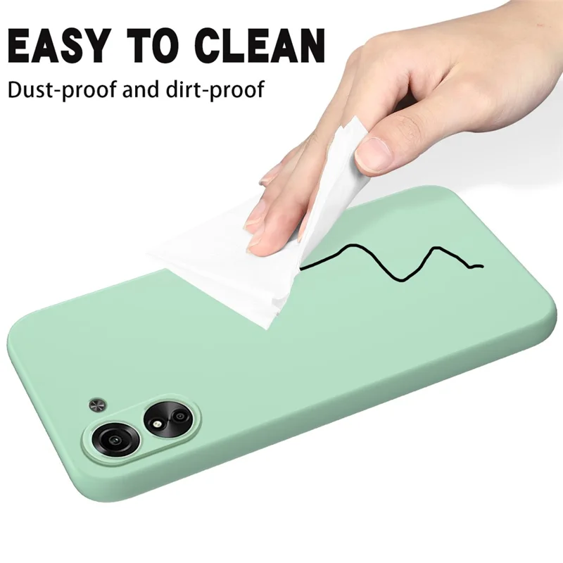 Obudowa na Xiaomi Redmi 13C 4G / Poco C65 4G, miękka wewnętrzna warstwa, płynny silikon, cienka obudowa z paskiem - zielony
