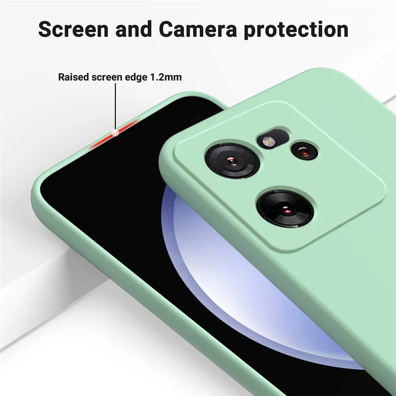 For Xiaomi 13T Pro / 13T / Redmi K60 Ultra Case Soft Lining Liquid Silicone Phone Covering Shell with Strap - Green