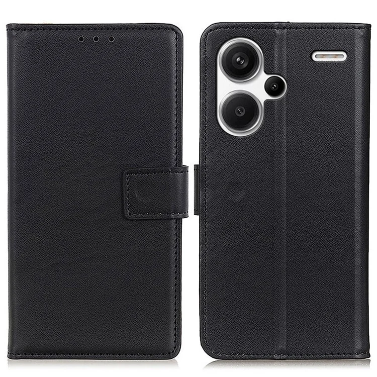 Для Xiaomi Redmi Note 13 Pro+ 5G Чехол PU Кожаный Складной Подставка Сотовый Телефон Крышка - Черный
