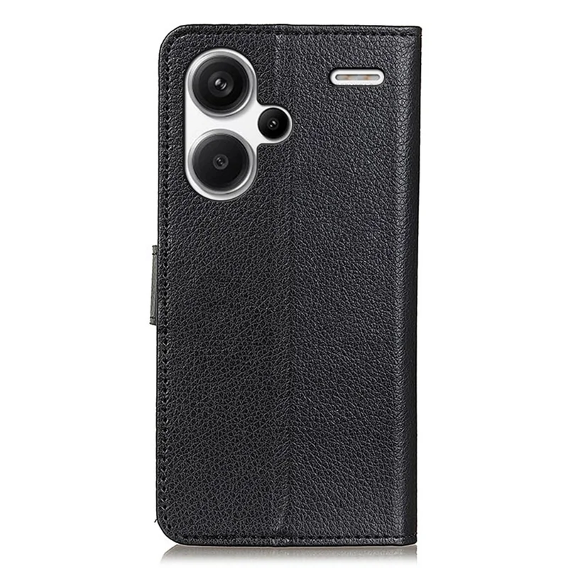Coque de téléphone portable pour Xiaomi Redmi Note 13 Pro+ 5G, étui portefeuille en cuir résistant aux chutes - Noir