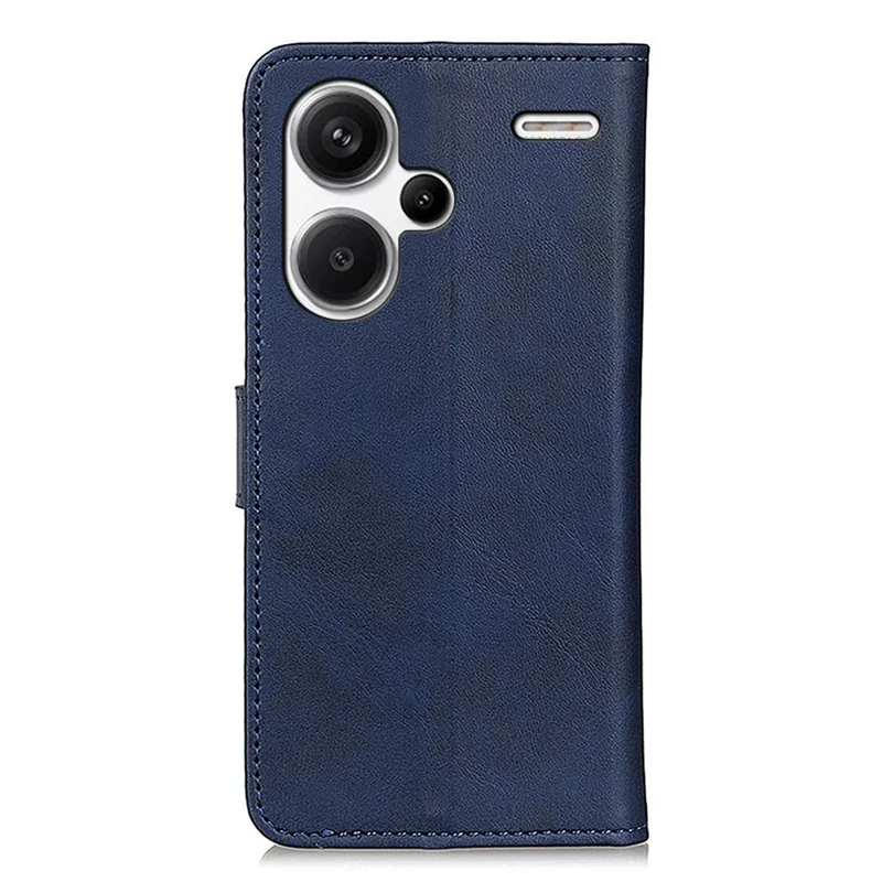 For Xiaomi Redmi Note 13 Pro+ 5G Cell Phone Cases Cowhide Texture Folio Flip PU Leather Cover - Blue