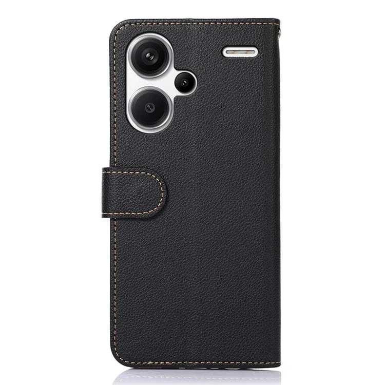 KHAZNEH Pour Xiaomi Redmi Note 13 Pro+ 5G RFID Blocking Cell Phone Cases Étui en Cuir - Noir