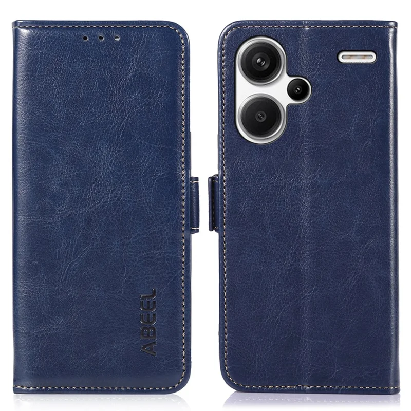 ABEEL For Xiaomi Redmi Note 13 Pro+ 5G Cell Phone Case PU Leather Wallet Cover - Blue