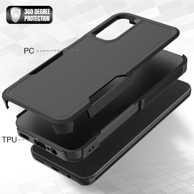 Pour Samsung Galaxy A14 5G / A14 4G Cover PC+TPU Coque de téléphone antichoc - Noir