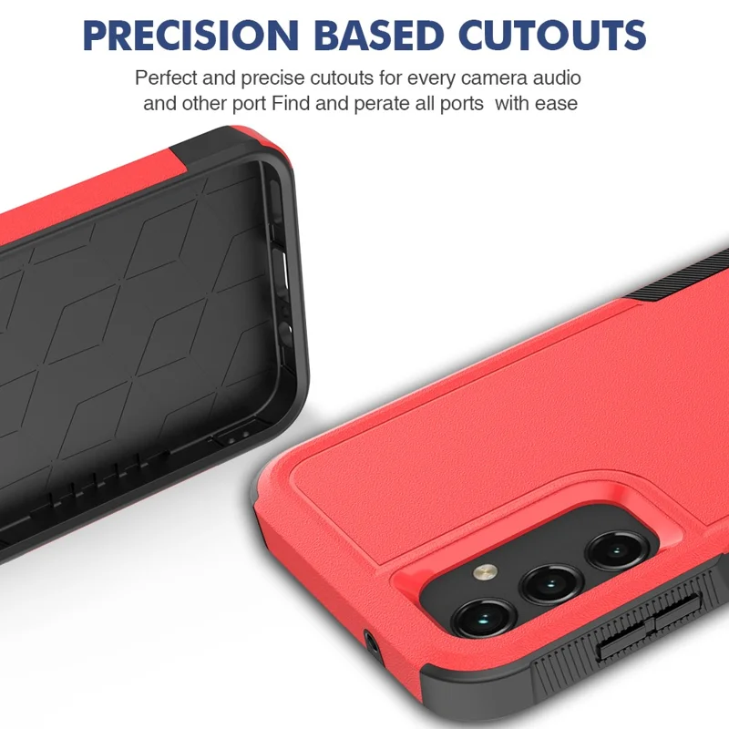 For Samsung Galaxy A14 5G / A14 4G Cover PC+TPU Shockproof Cell Phone Case - Red