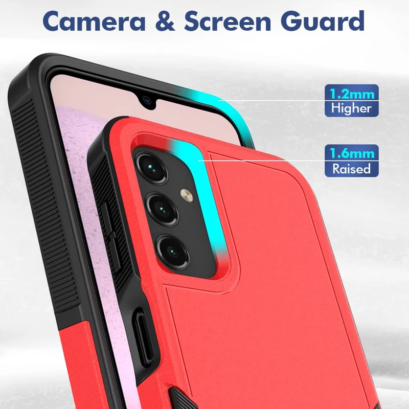 For Samsung Galaxy A14 5G / A14 4G Cover PC+TPU Shockproof Cell Phone Case - Red