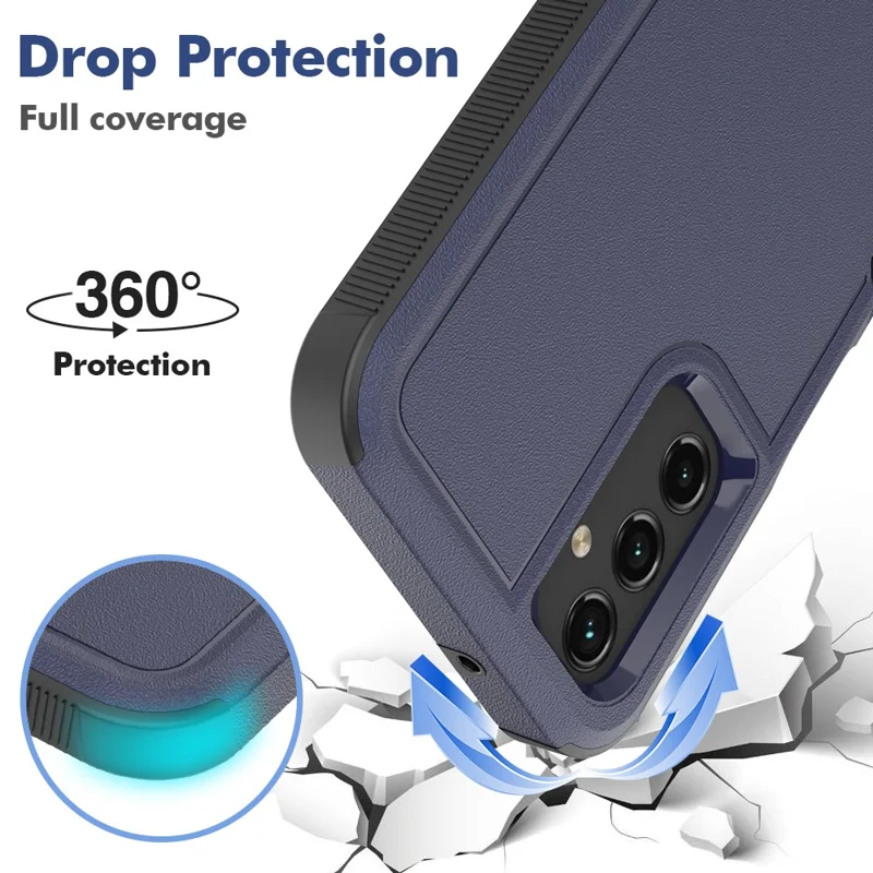 For Samsung Galaxy A14 5G / A14 4G Cover PC+TPU Shockproof Cell Phone Case - Dark Blue