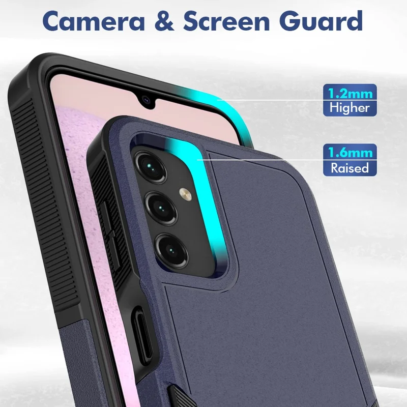 For Samsung Galaxy A14 5G / A14 4G Cover PC+TPU Shockproof Cell Phone Case - Dark Blue