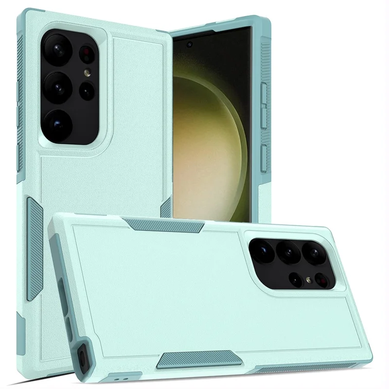 For Samsung Galaxy S23 Ultra Phone Cover PC+TPU Anti-drop Cell Phone Case - Mint Green