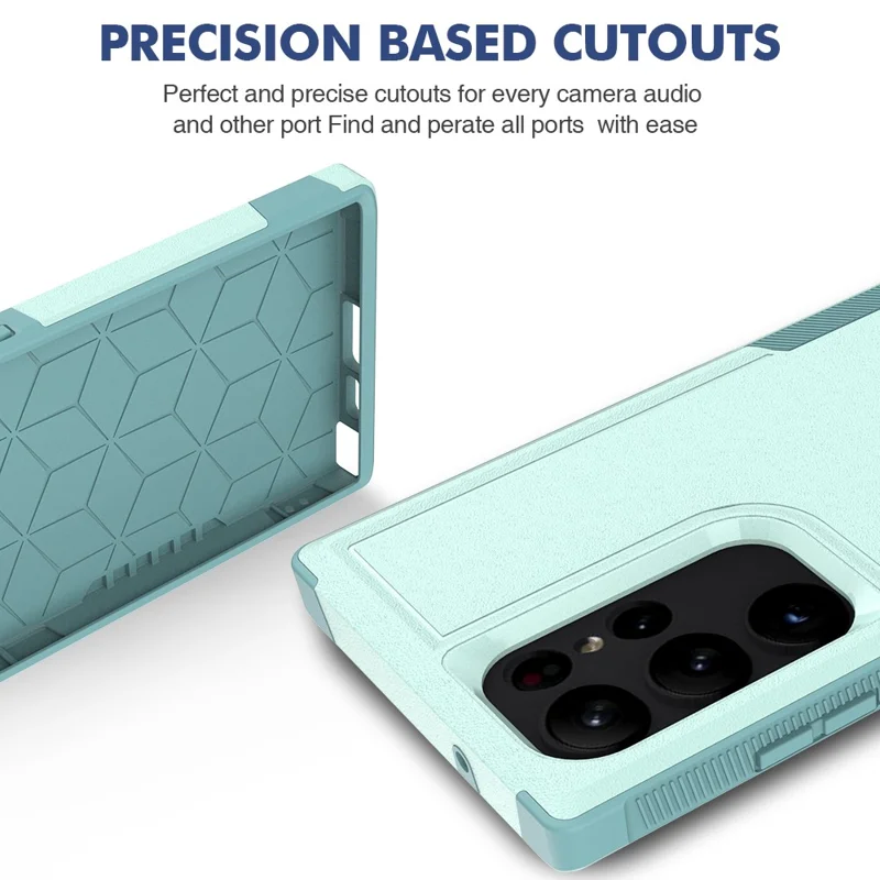 For Samsung Galaxy S23 Ultra Phone Cover PC+TPU Anti-drop Cell Phone Case - Mint Green