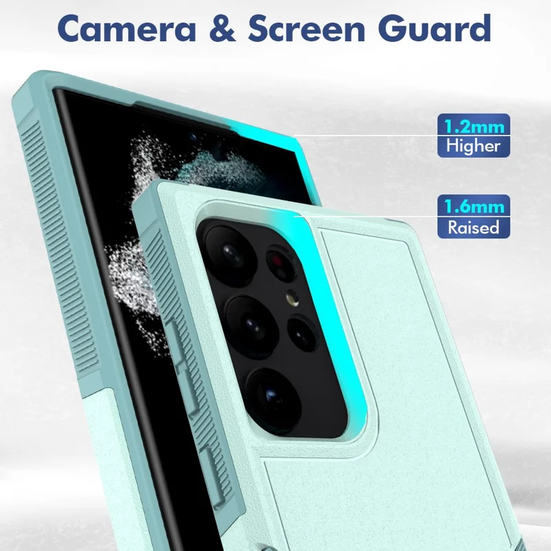 For Samsung Galaxy S23 Ultra Phone Cover PC+TPU Anti-drop Cell Phone Case - Mint Green