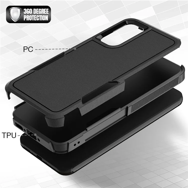 Étui pour Samsung Galaxy A34 5G Téléphone cellulaire Coque PC+TPU anti-rayures - Noir