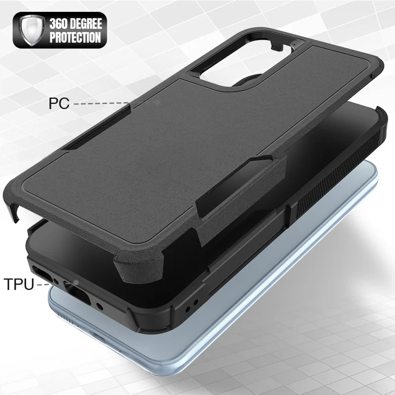 Für Samsung Galaxy A54 5G Handyhülle PC+TPU Fallschutz Cover - Schwarz