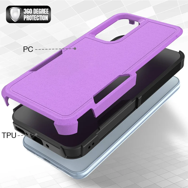 For Samsung Galaxy A54 5G Cell Phone Case PC+TPU Drop Protection Cover - Purple