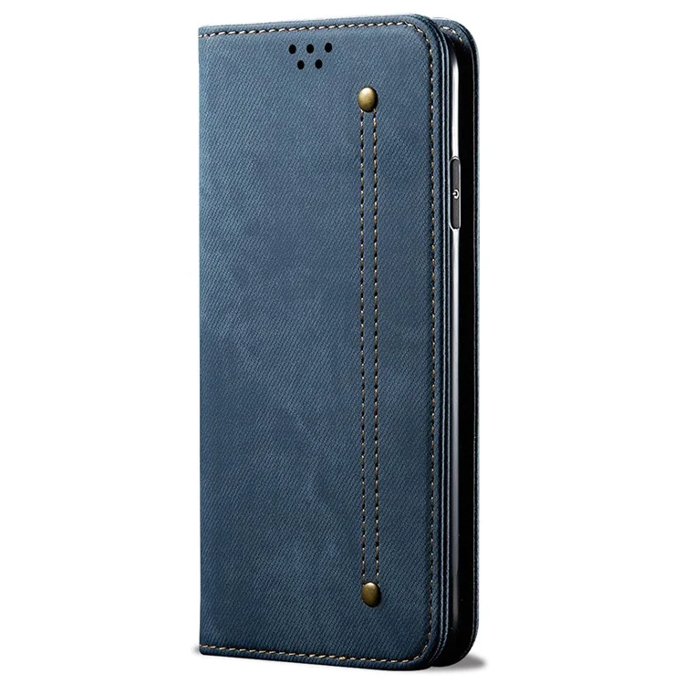 Para Xiaomi Redmi 13C 4G / Poco C65 4G Funda de teléfono móvil tipo cartera de piel PU resistente a caídas - Azul