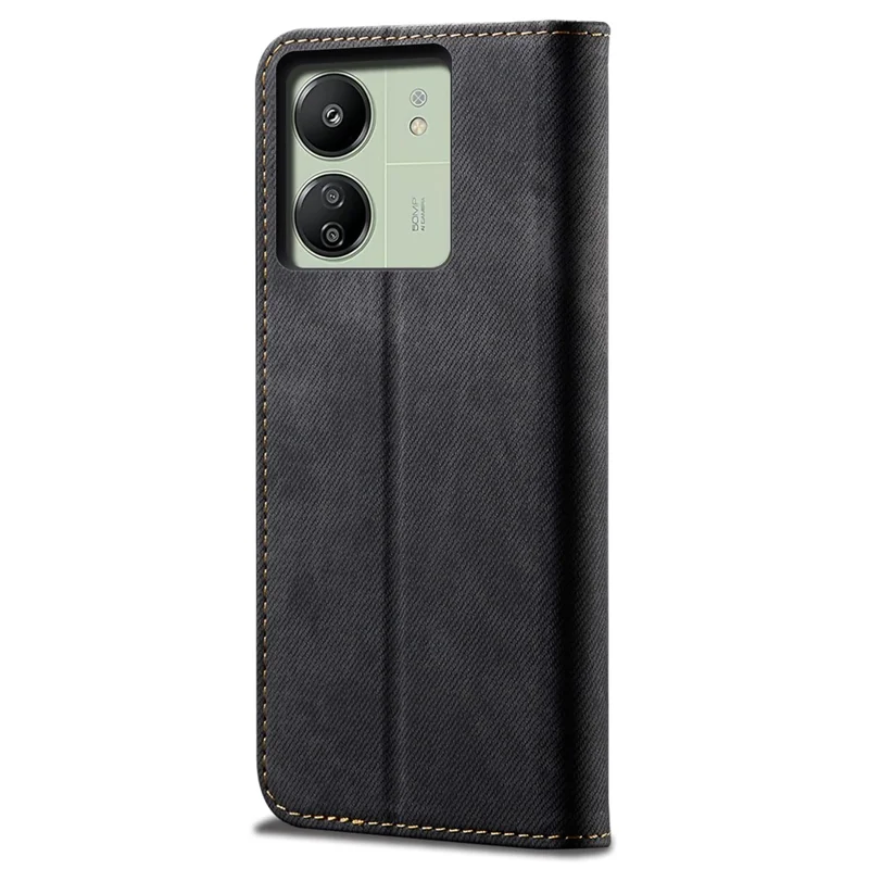 For Xiaomi Redmi 13C 4G / Poco C65 4G Cell Phone Case Wallet PU Leather Anti-fall Shell - Black