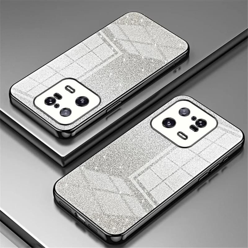 Per Xiaomi 13 Pro 5G Elettroplaccatura Shell Precisione Cutout TPU Custodia per cellulare - Nero