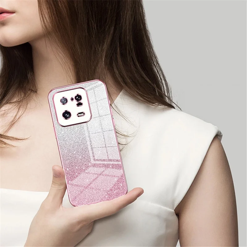 Per Xiaomi 13 Pro 5G Elettroplaccatura Shell Precisione Cutout TPU Custodia per cellulare - Nero