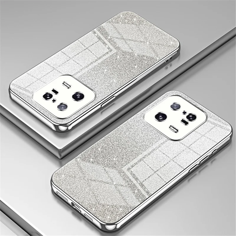 Für Xiaomi 13 Pro 5G Elektroplattierte Schale Präzise Ausschnitte TPU Handy-Hülle - Silber