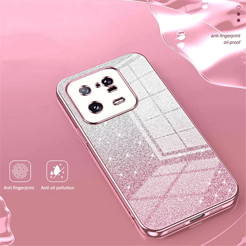 Für Xiaomi 13 Pro 5G Elektroplattierte Schale Präzise Ausschnitte TPU Handy-Hülle - Silber