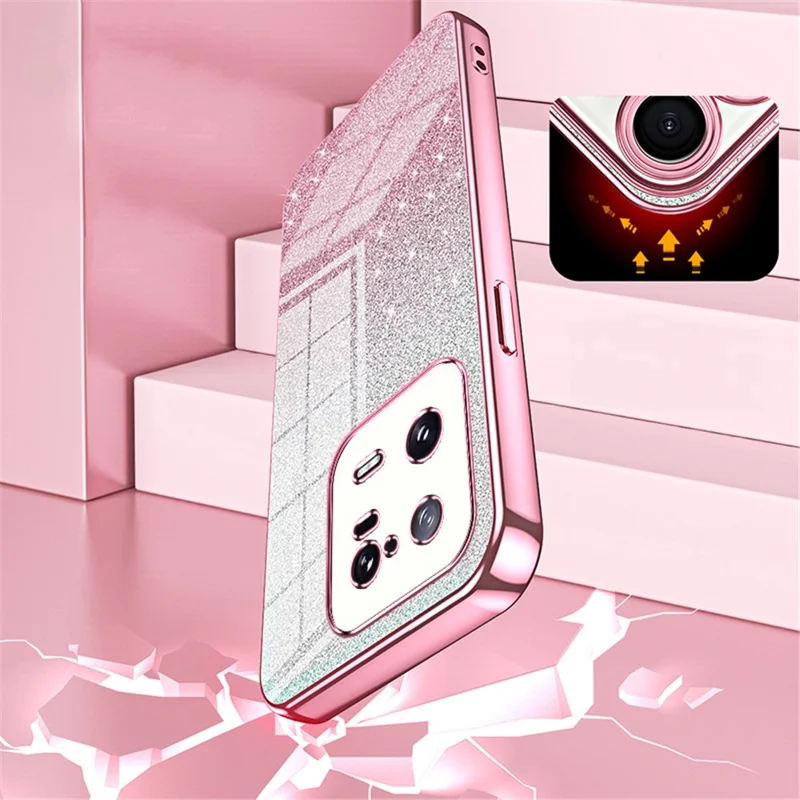 Für Xiaomi 13 Pro 5G Elektroplattierte Schale Präzise Ausschnitte TPU Handy-Hülle - Silber