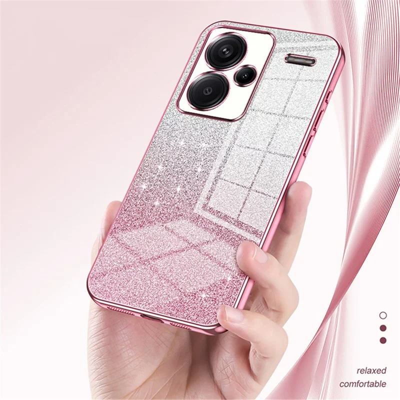 For Xiaomi Redmi Note 13 Pro+ 5G TPU Cover Precise Cutout Glitter Design Cell Phone Case - Green