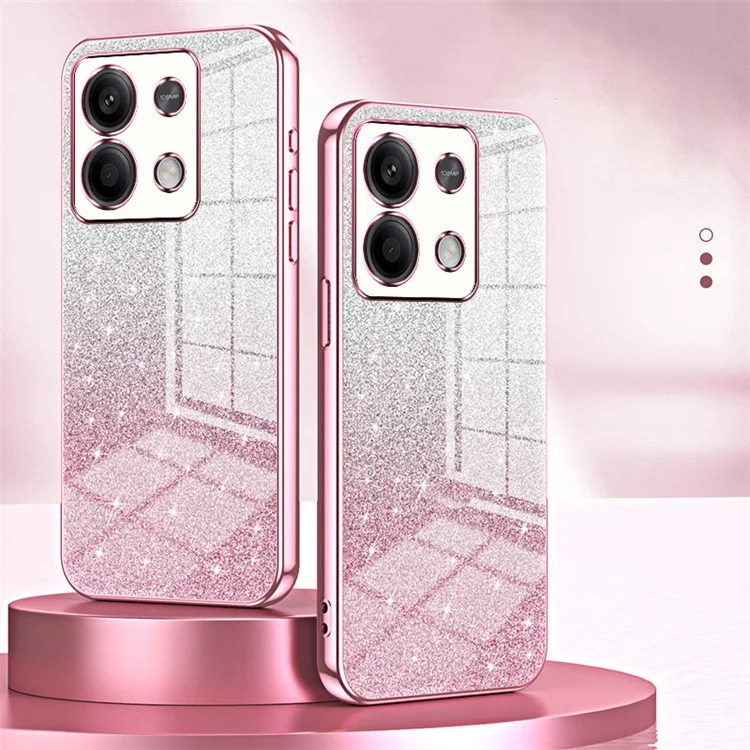 Para Xiaomi Redmi Note 13 5G Glitter Design TPU Cover Precise Cutout Cell Phone Case - Pink