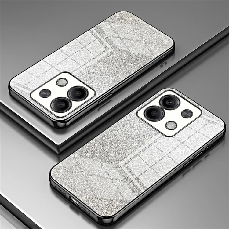 For Xiaomi Redmi Note 13 5G Glitter Design TPU Cover Precise Cutout Cell Phone Case - Black