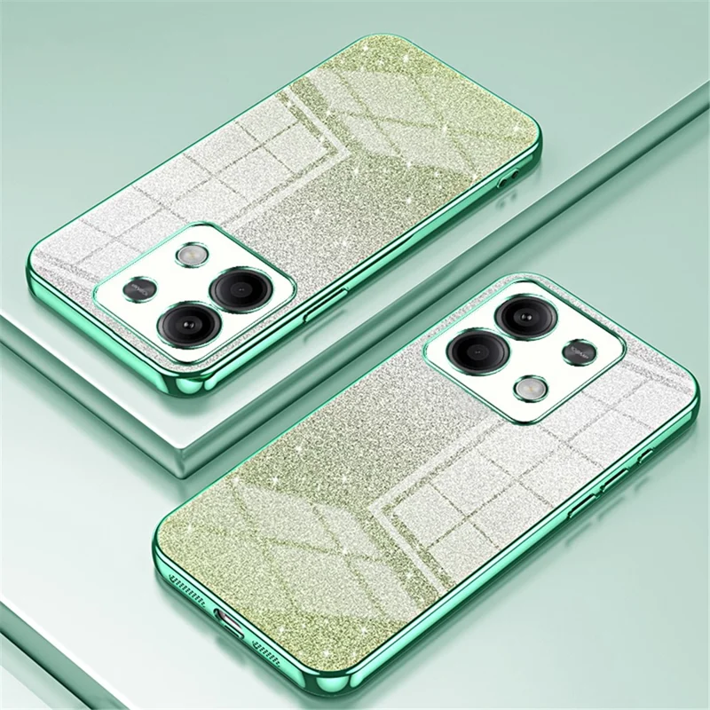 Für Xiaomi Redmi Note 13 5G Glitzer-Design TPU-Hülle Präziser Ausschnitt Handyhülle - Grün