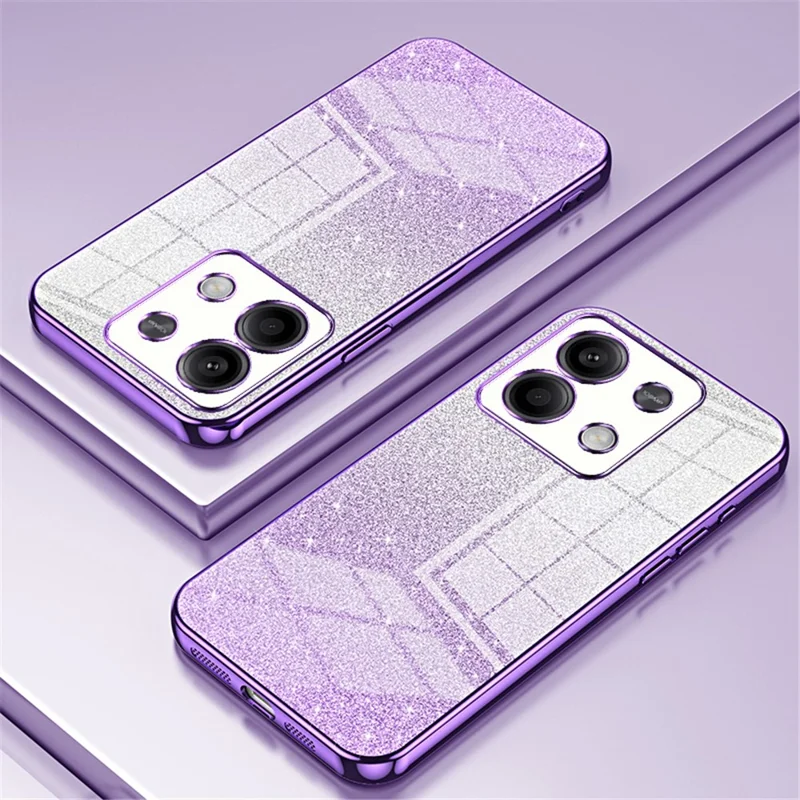 Für Xiaomi Redmi Note 13 5G Glitzer-Design TPU-Hülle Präzise Ausschnitte Handyhülle - Violett