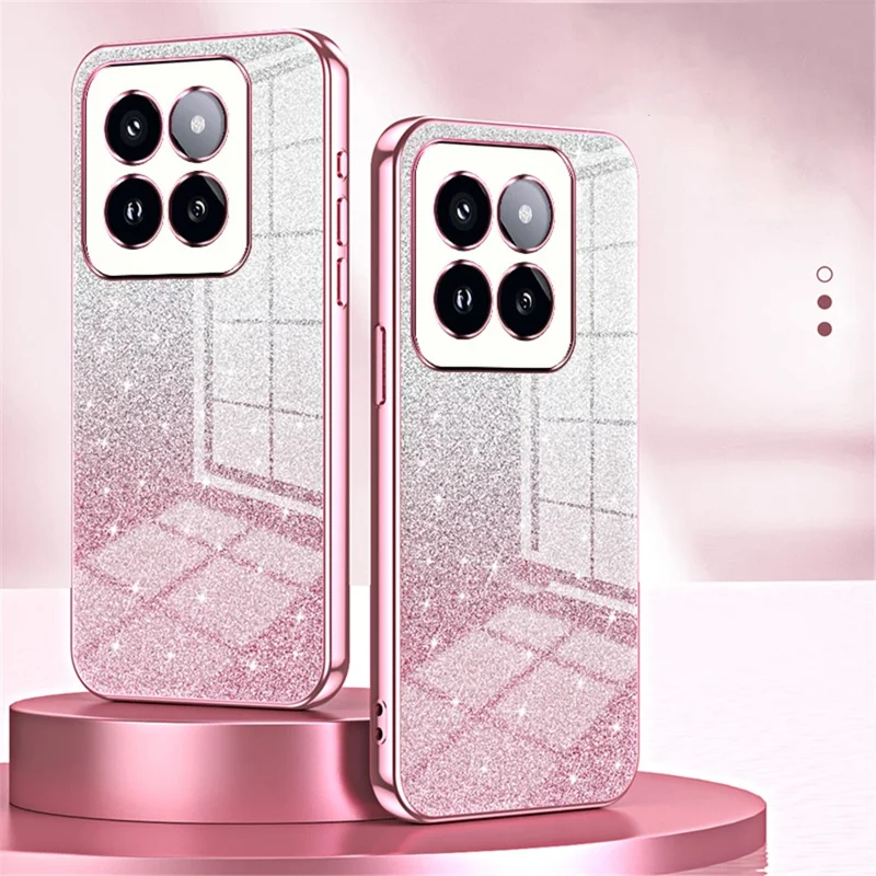 Per Xiaomi 14 Pro Guscio di cellulare in TPU a prova di caduta con glitter preciso - Verde