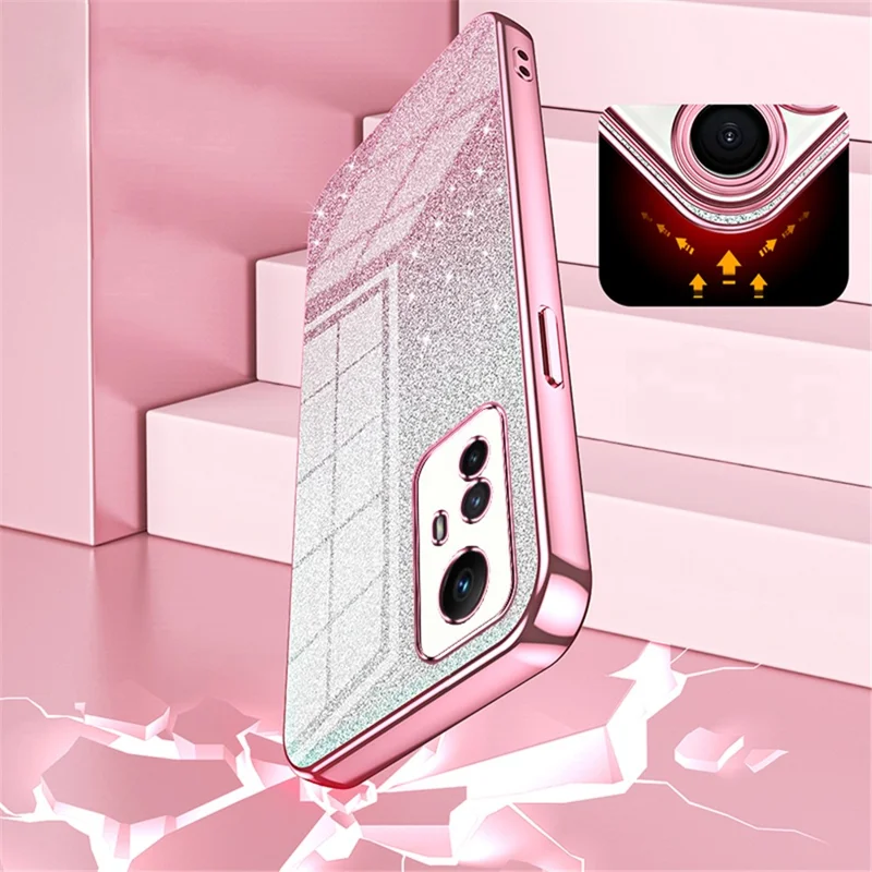 Capa TPU para Xiaomi Redmi Note 12S 4G Recorte Preciso Resistente a Choques Capa de Telefone Celular - Rosa