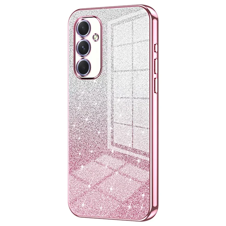 Für Samsung Galaxy A54 5G Hülle Gradient Glitter TPU Handy Rückseite Cover (präziser Ausschnitt) - Rosa