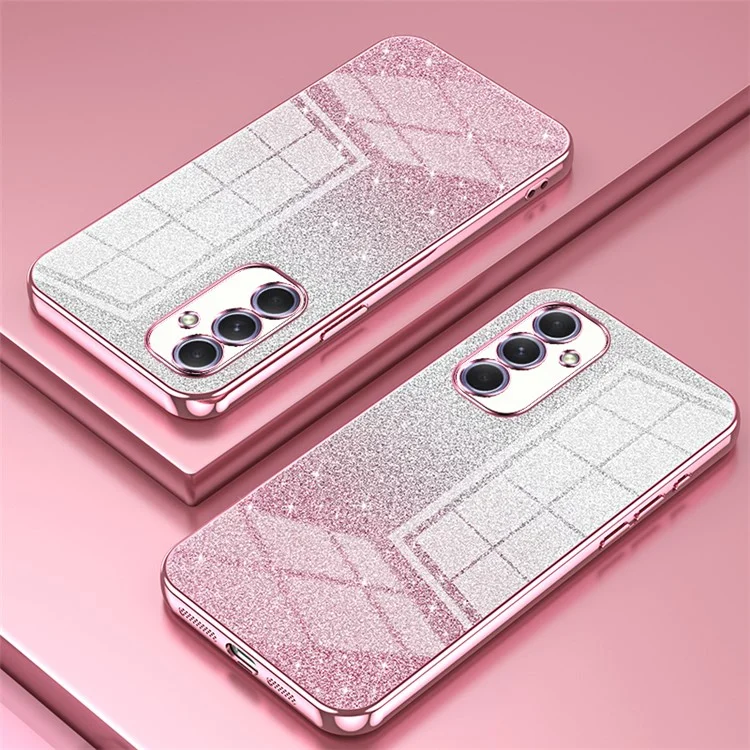 Für Samsung Galaxy A54 5G Hülle Gradient Glitter TPU Handy Rückseite Cover (präziser Ausschnitt) - Rosa