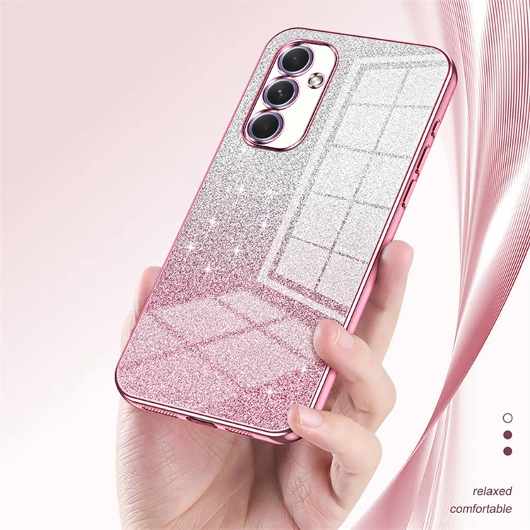 Für Samsung Galaxy A54 5G Hülle Gradient Glitter TPU Handy Rückseite Cover (präziser Ausschnitt) - Rosa