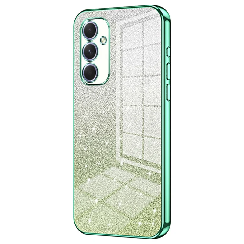 For Samsung Galaxy A54 5G Case Gradient Glitter TPU Phone Back Cover (Precise Cutout) - Green