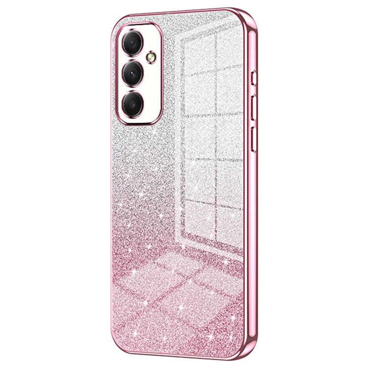 For Samsung Galaxy A34 5G Cell Phone Cases Electroplating Gradient Glitter TPU Cover - Pink