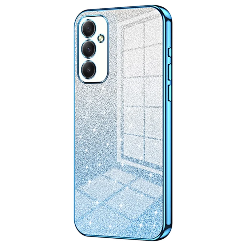 For Samsung Galaxy A34 5G Cell Phone Cases Electroplating Gradient Glitter TPU Cover - Blue