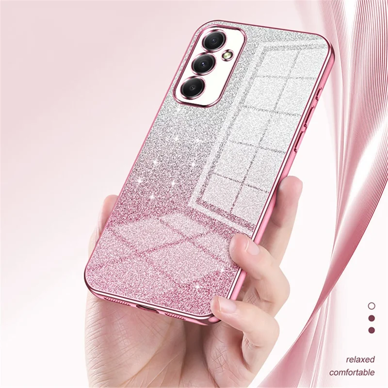 For Samsung Galaxy A34 5G Cell Phone Cases Electroplating Gradient Glitter TPU Cover - Blue