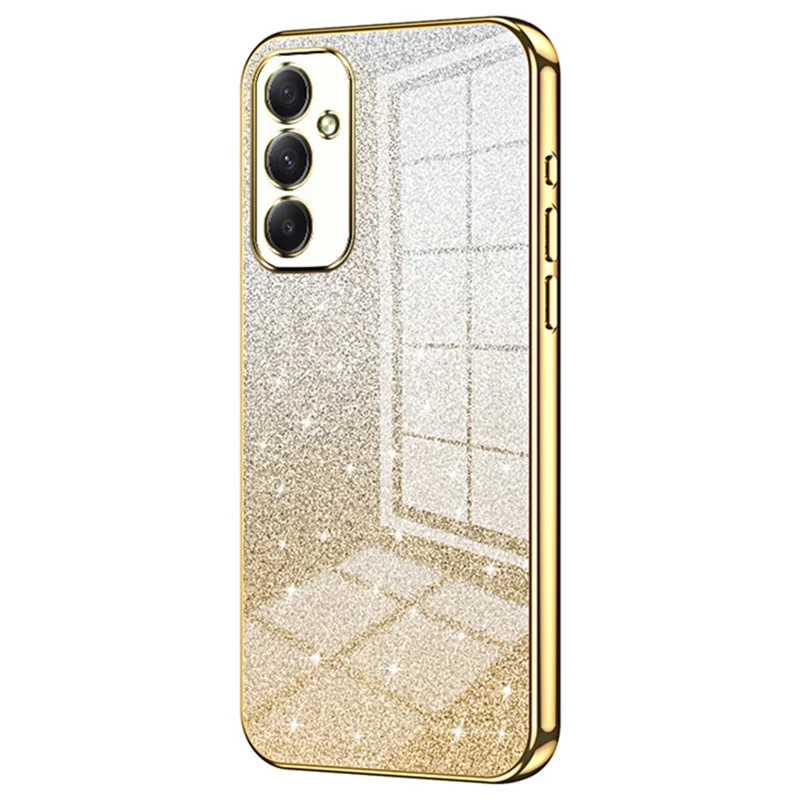 Für Samsung Galaxy A34 5G Handy-Hüllen Elektrovergütung Farbverlauf Glitzer TPU-Hülle - Gold