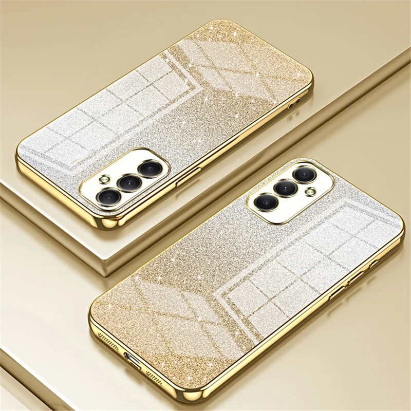 Für Samsung Galaxy A34 5G Handy-Hüllen Elektrovergütung Farbverlauf Glitzer TPU-Hülle - Gold