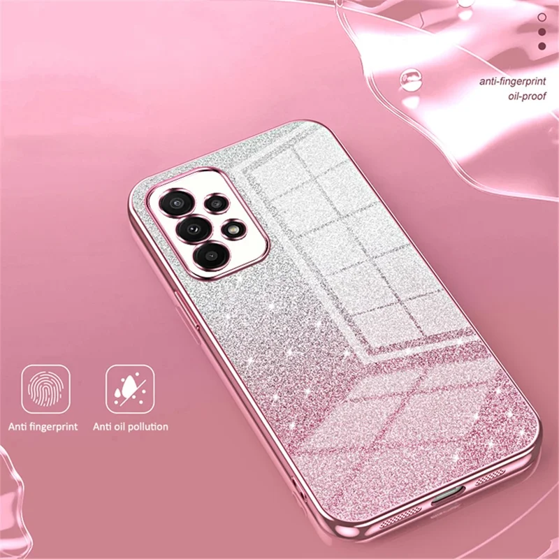 Für Samsung Galaxy A23 4G / A23 5G (Globale Version) Glitter Design TPU Präzisionsausschnitt Handyhülle - Lila