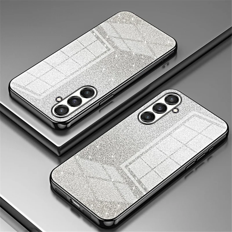 Per Samsung Galaxy S23 FE Case Electroplating TPU Precise Cutout Phone Protector - Nero