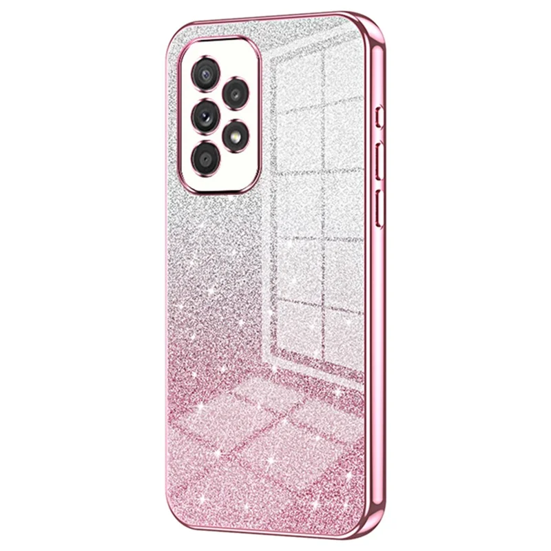 Per Samsung Galaxy A33 5G Case Precise Cutout Gradient Glitter Design Phone Back Protector - Rosa