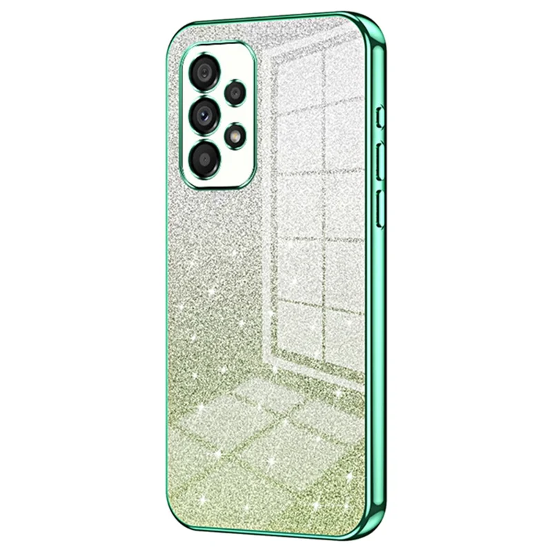 For Samsung Galaxy A53 5G Phone Case Electroplated Soft TPU Precise Cutout Back Shell Cover - Green