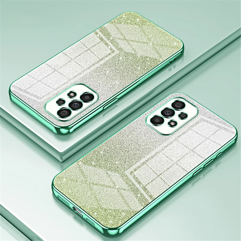 For Samsung Galaxy A53 5G Phone Case Electroplated Soft TPU Precise Cutout Back Shell Cover - Green