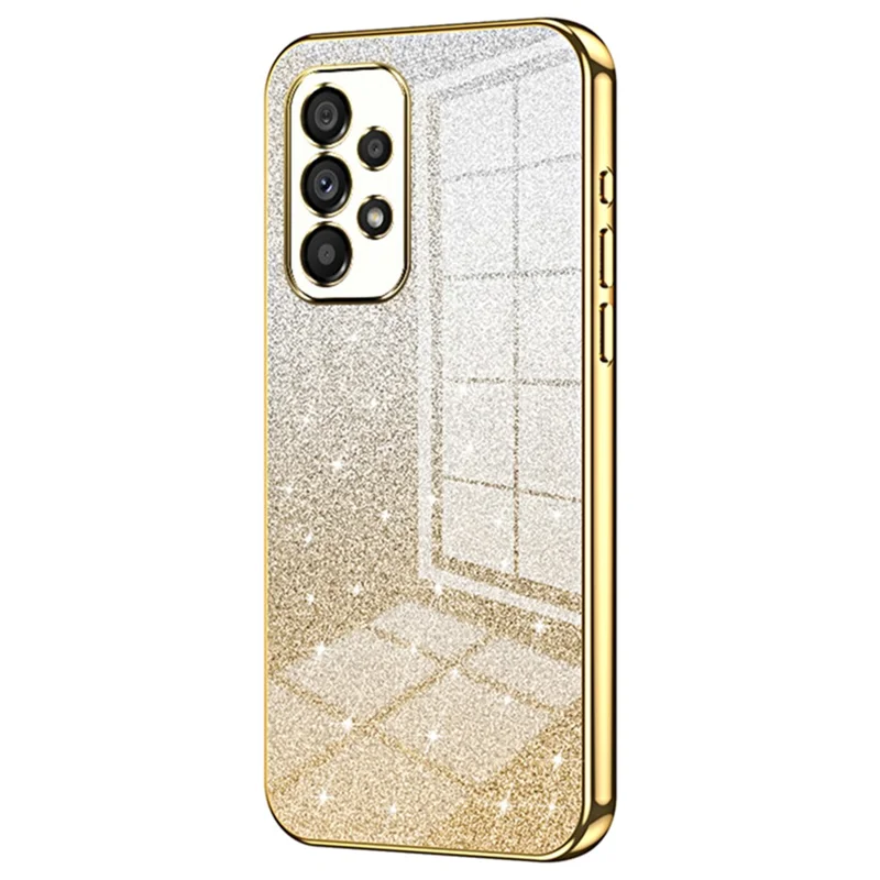 For Samsung Galaxy A53 5G Phone Case Electroplated Soft TPU Precise Cutout Back Shell Cover - Gold