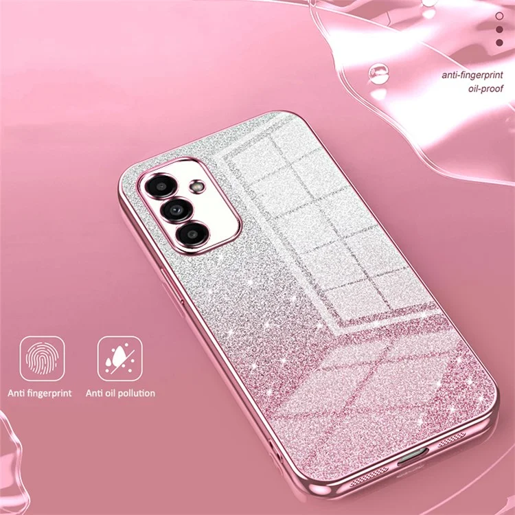 Per Samsung Galaxy A14 5G / A14 4G Case Drop Proof Glitter Precise Cutout TPU Phone Shell - Rosa