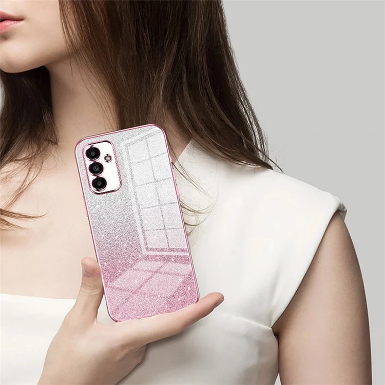 Per Samsung Galaxy A14 5G / A14 4G Case Drop Proof Glitter Precise Cutout TPU Phone Shell - Rosa