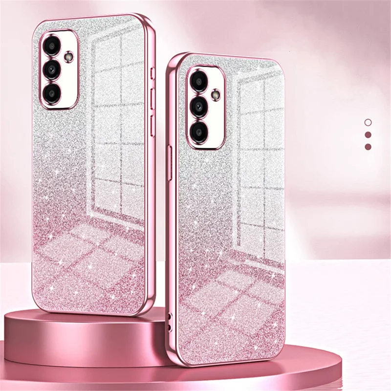 Cover per Samsung Galaxy A14 5G / A14 4G Antiurto con Glitter Tagli Precisi Custodia in TPU - Argento